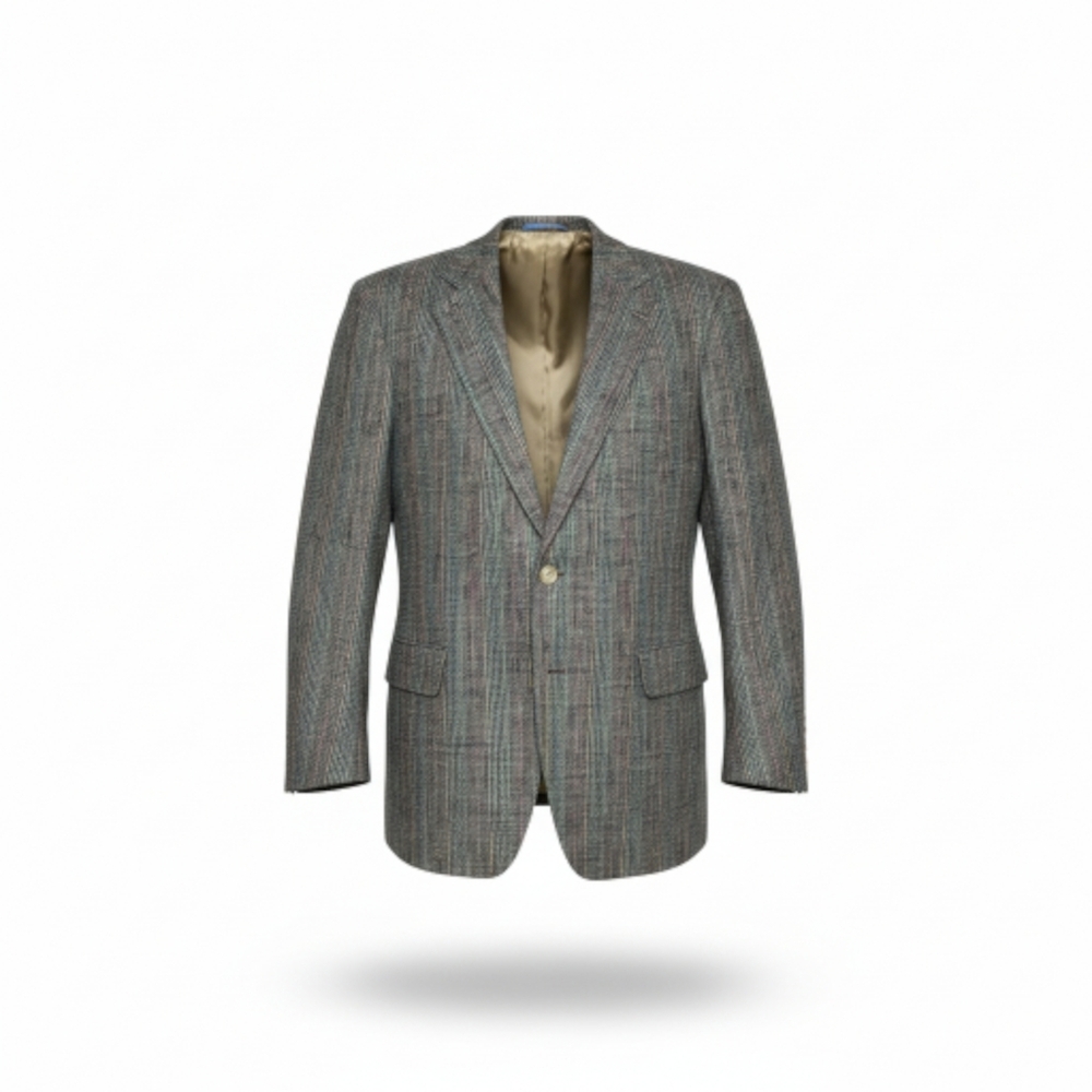 Polo Univeristy Club By Ralph Lauren Gray and Tan Plaid Blazer - Picture 4 of 11